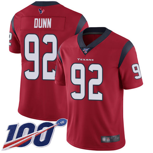 Houston Texans Limited Red Men Brandon Dunn Alternate Jersey NFL Football #92 100th Season Vapor Untouchable